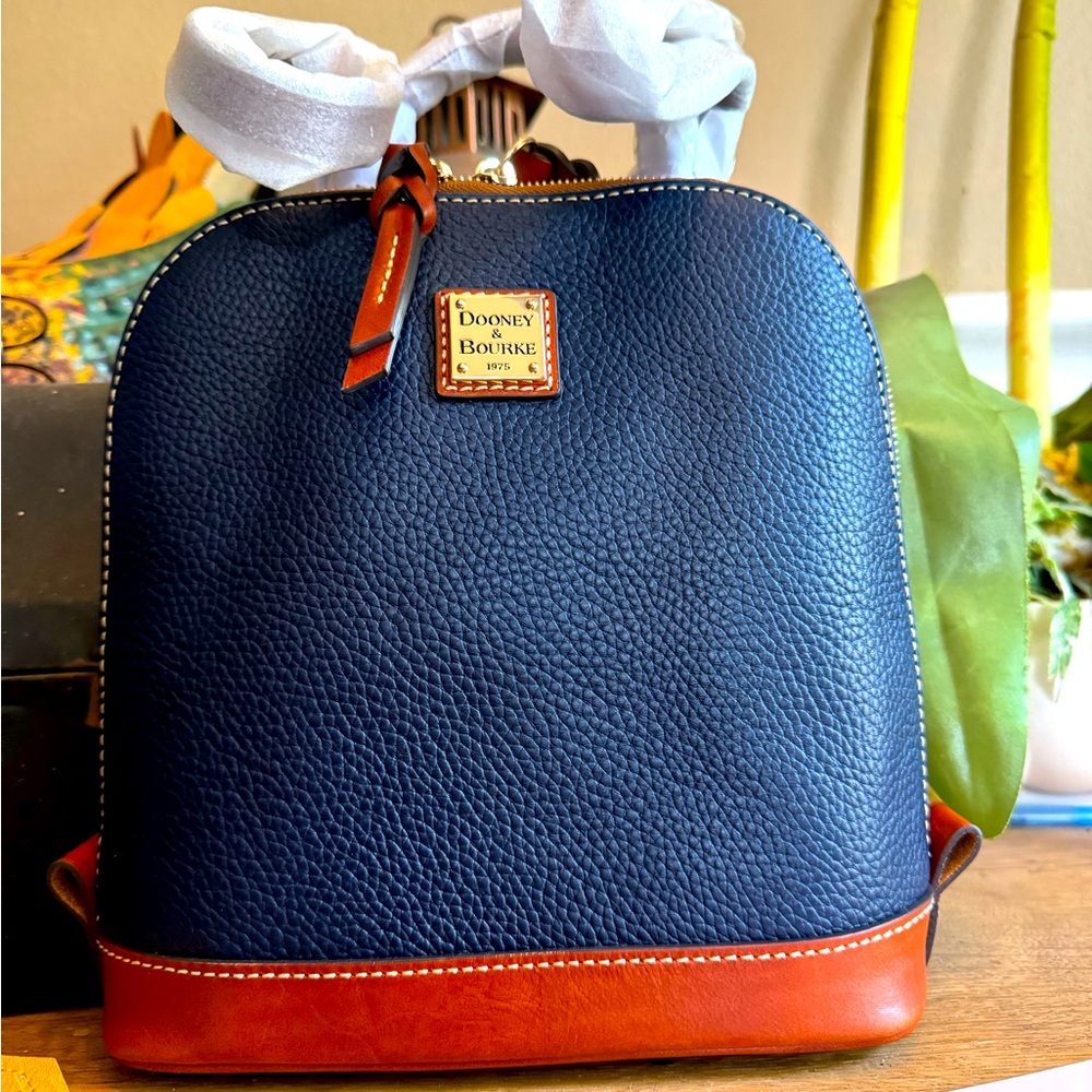 Dooney & Bourke Midnight Blue Small Zip Pod Backpack - color not in stock.